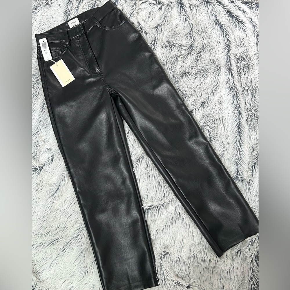 Black Cropped Melina Vegan Leather Wilfred Pant